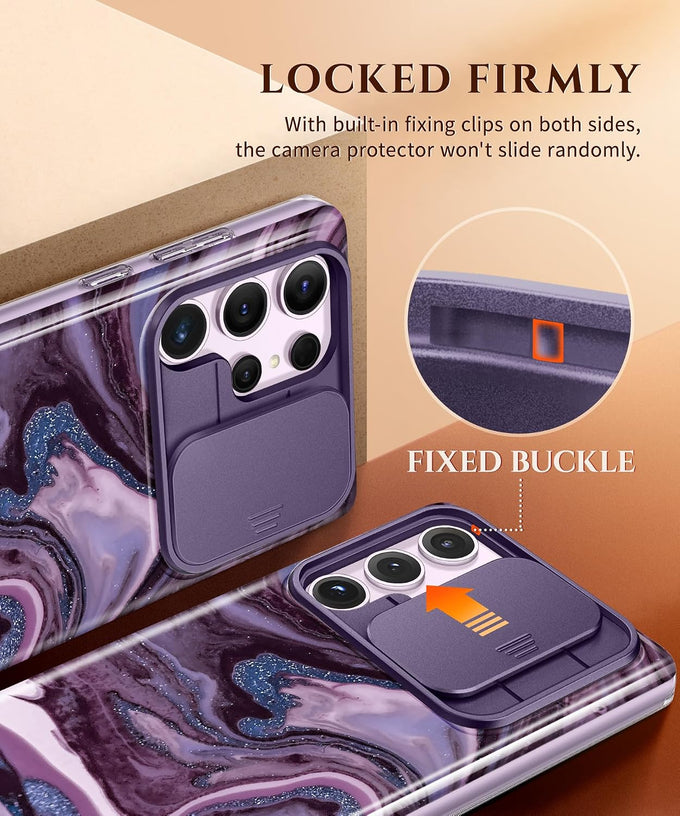 GVIEWIN for Samsung Galaxy S23 Ultra Case Slide Camera Cover 2 Front Frames