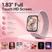 Smart Watch for Women, Bluetooth Answer/Make Calls, 1.83"HD Screen, 2 Bands