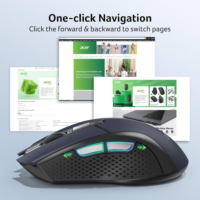 Acer Wireless Mouse for Laptop, 2.4GHz Computer Mouse 5 Adjustable 4000 DPI