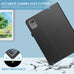 DETUOSI PU Leather 10.1 Inch Tablet Case with Rear Camera Hole, Black