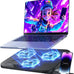 Laptop Cooling Pad with 3 Quiet Fans, 5-Level Height Adjustable Ergonomic Stand, 2 USB Ports & Phone Holder, Fits 12-17 Inch Laptops, Family-Friendly for Gaming/Work/Online Class,