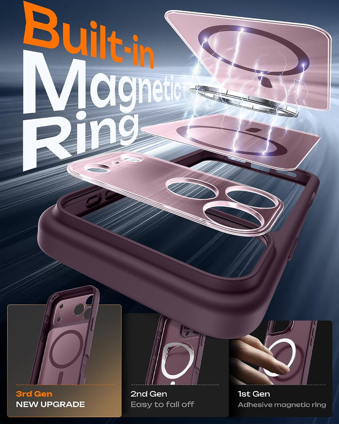TOCOL for iPhone 18 Pro Max Case Burgundy, Compatible with MagSafe