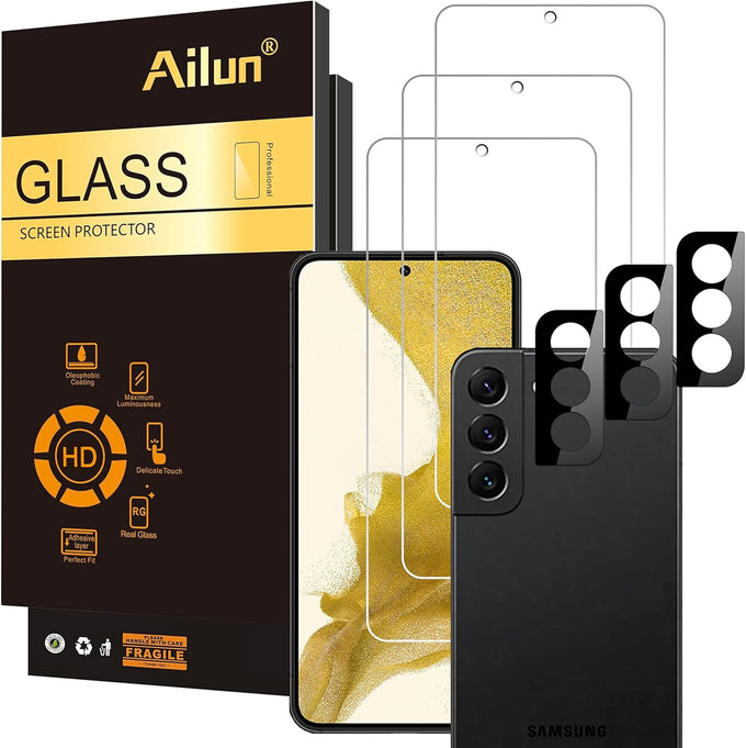 Ailun Screen Protector + Camera Lens Protector for Galaxy S24, 3+3 Pack