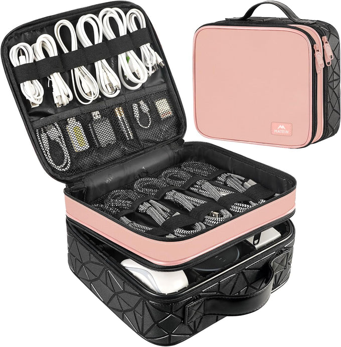 MATEIN Cord Organizer Case with Adjustable Divider, Large DJ Cable File Bag