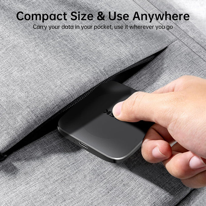 SSK External Hard Drive 256GB up to 550MB/s Portable SSD with USB C+A Cable