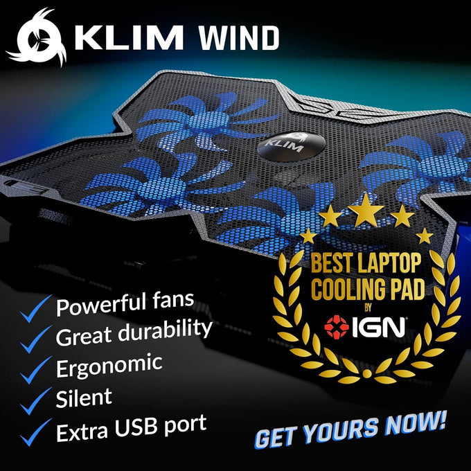 Laptop Cooling Pad with 4 Fans at 1200 RPM - USB Stand for PC and Consoles