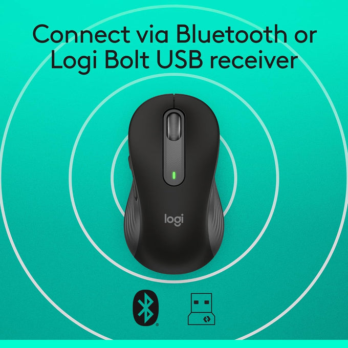Logitech Signature M650 L Full Size Wireless Mouse Large Sized - Black