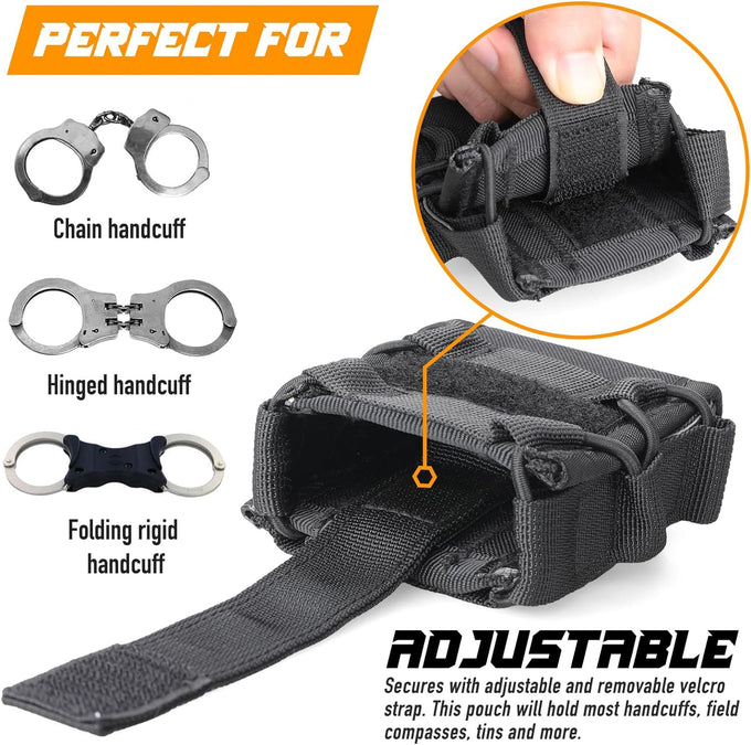 Molle Handcuff Holster, Handcuff Pouch for Duty Belt/Police Vest