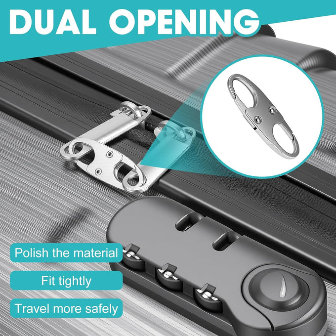 8 Pcs Anti-Theft Small Carabiner Clip, Double Opening Zipper Pull Replacement, Elegant Zinc Alloy Zipper Clips for Backpacks, Luggage, Duffel Bags, Travel Essentials - 4 Silver & 4 Gunmetal