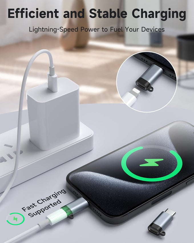 LERTOSEN Lightning to USB C Adapter 4 Pack