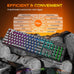 Redragon K521KS Wireless Gaming Keyboard, Tri-Mode BT/2.4G/USB-C RGB Mechanical Feeling Keyboard with Multimedia Keys, 4000mAh Battery, Anti-Ghosting, Compatible with PC - Upgrade