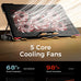AICHESON Laptop Cooling Pad for 17.3" Notebook, Red 5 Fans