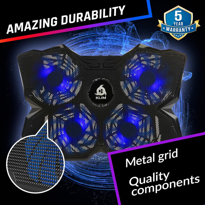 Laptop Cooling Pad with 4 Fans at 1200 RPM - USB Stand for PC and Consoles