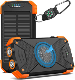 BLAVOR Solar Power Bank 10,000mAh Portable Wireless Charger for Cell Phones