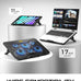 Laptop Cooling Pad for 12-17.3 Inch Laptops, Slim Stand with 6 Quiet Fans