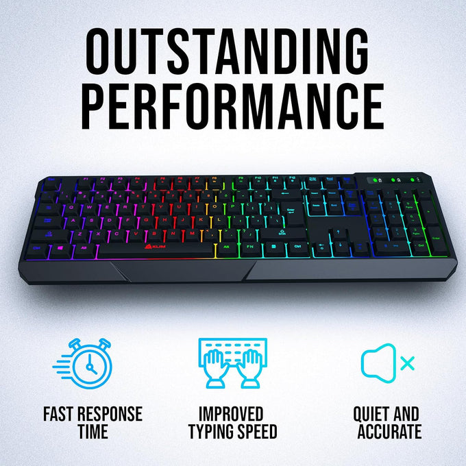 KLIM Chroma Wired Gaming Keyboard, US QWERTY Layout, Chromatic RGB Lighting