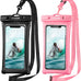 CACOE Floatable Waterproof Phone Pouch 2 Pack Up to 7.0",Black+Green