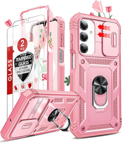 LeYi for Galaxy A17/A16-5G Phone Case: Galaxy A17 5G Case with [2 Packs] Galaxy A16 Screen Protector & Magnetic Stand, Military-Grade Shockproof Funda para Galaxy A16/A17 4G 5G for Women Girl, Rink