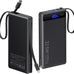 10000mAh Power Bank Built-in 2 Cables,40% Thinner 22.5W PD Portable Charger