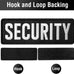 WILDREEDS 2 Pieces Hook and Loop Security Patches, Tactical Security Embroidery Patch for Police Vest Jacket Back Panel(1Pcs Small and 1Pcs Large, Black)