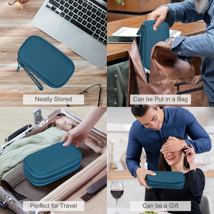 FYY Electronic Organizer, Travel Tech Pouch Bag, Cable Organizer Dark Green