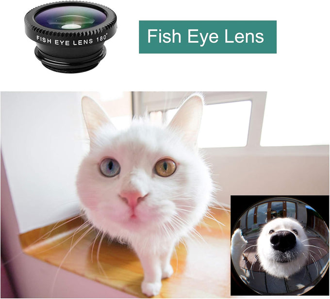 Ailun Phone Lens, 3 in 1 Clip on Fish Eye Lens+Wide Angle+Macro Lens