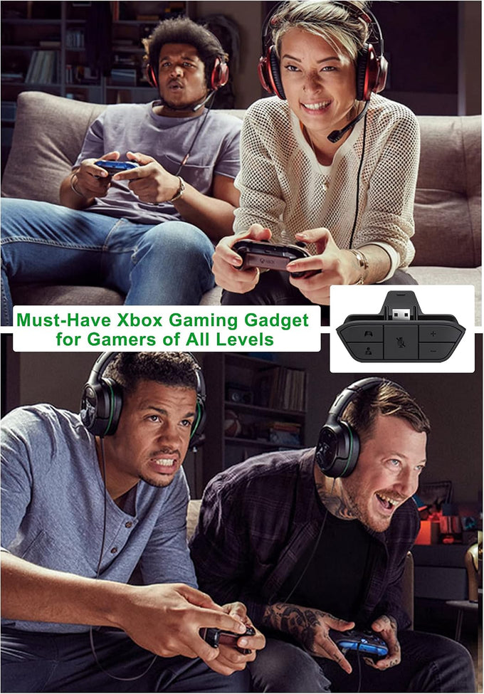 LEVELHIKE Stereo Headset Adapter for Xbox One & Xbox Series X|S Controller - Adjust Audio Balance (Game Sound & Voice Chat), Volume, Mic Directly