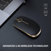 VssoPlor Wireless Mouse, 2.4G Slim Computer Laptop Mouse, Black and Gold