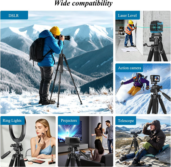VICTIV 74” Camera Tripod, Tripod for Camera and Phone with Phone Holder