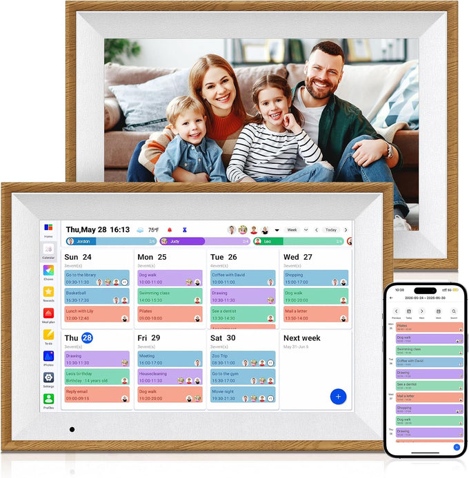Smart Digital Calendar 10.1 Inch, Electronic Family Calendar Planner with Touchscreen, Shared Chore Chart, Meal Planner, To Do List & Schedule Board, WiFi Digital Family Command Center, Photo Frame