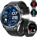 1.53" Military Smart Watch for Men with LED Flashlight & Bluetooth Calls