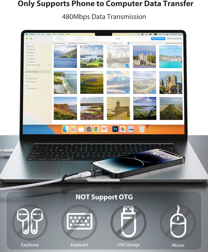 BOUTOP [MFi Certified] 36W USB C to Lightning Adapter