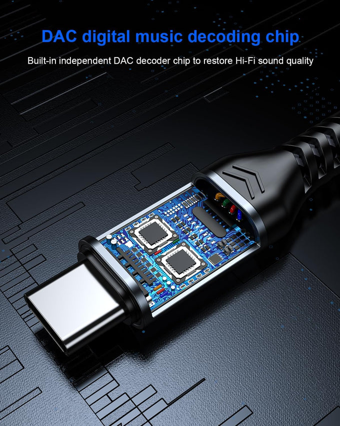 Aux to USB C - Braided USB-C to 3.5mm Aux Cable for Car(3.3FT)