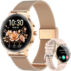 WalkerFit Smart Watch for Women Android/iPhone, 1.32" Curved AMOLED 2 Bands