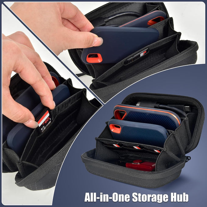 Portable SSD Case for SanDisk Extreme Pro, for Samsung T7/T9, 4 SSD Slots