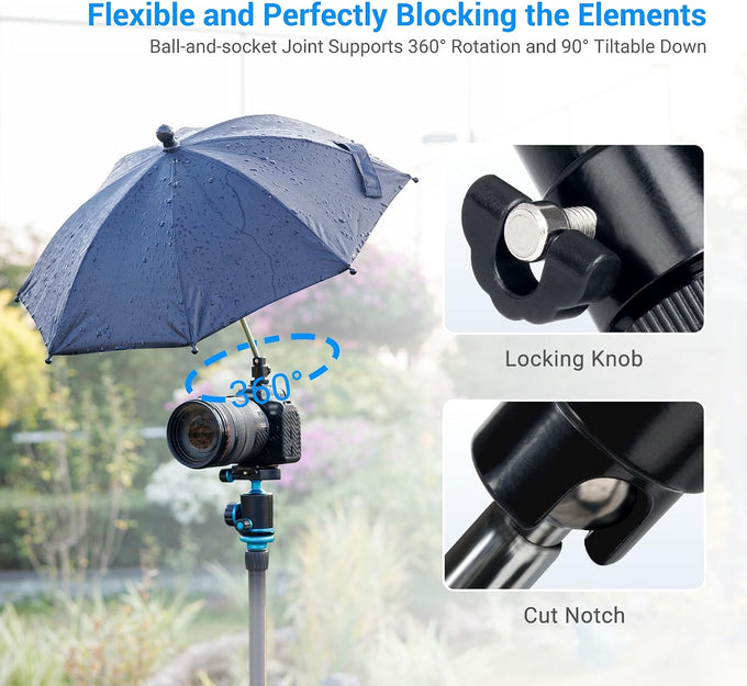 DSLR Mirrorless Camera Hot Shoe Umbrella Sunshade Rain Cover Protector