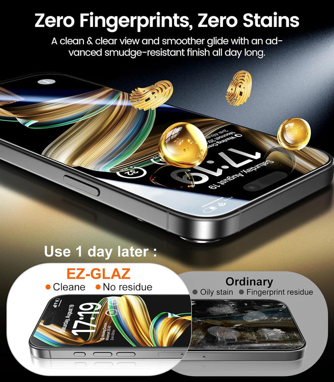EZ-GLAZ-4 Pack for iPhone 16 Pro Screen Protector (6.3") HD Clear