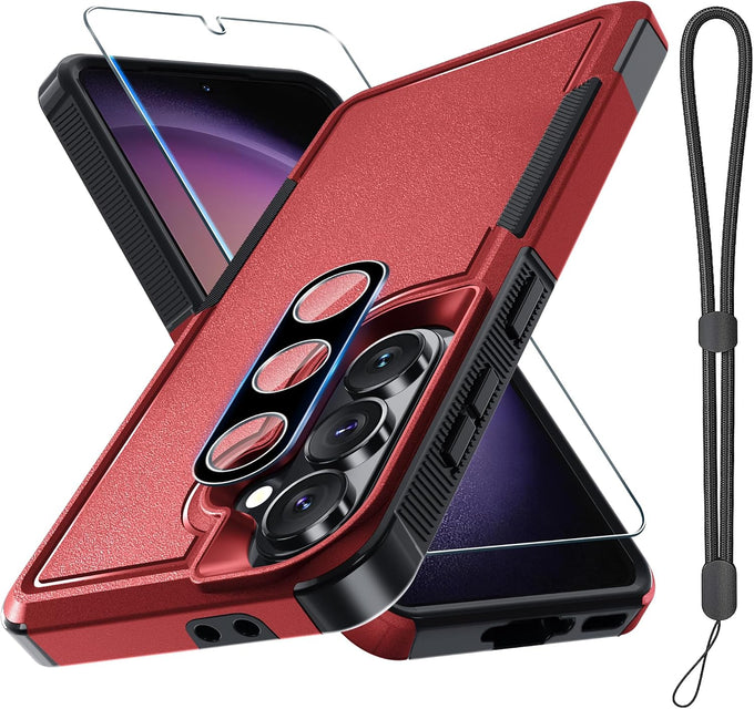 Case for Samsung Galaxy A37 5G Phone with Screen Protector,Red