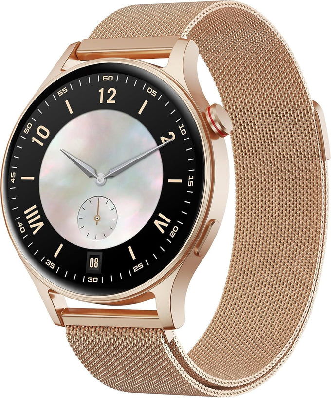 Fitpolo Smart Watch for Women,1.3" AMOLED Touchscreen Fitness Tracker, Make/Answer Calls, Heart Rate SpO2 Monitor, 3ATM Waterproof, Sleep & Activity Tracking Smartwatch for Android Phones iPhone
