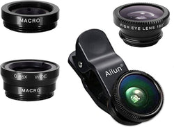 Ailun Phone Lens, 3 in 1 Clip on Fish Eye Lens+Wide Angle+Macro Lens