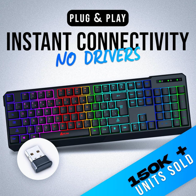 KLIM Chroma Wired Gaming Keyboard, US QWERTY Layout, Chromatic RGB Lighting