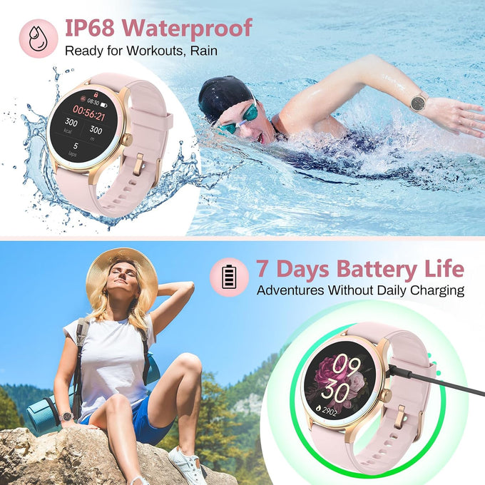 Smart Watch for Women with Calls, iPhone/Android Fitness Tracker