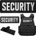 WILDREEDS 2 Pieces Hook and Loop Security Patches, Tactical Security Embroidery Patch for Police Vest Jacket Back Panel(1Pcs Small and 1Pcs Large, Black)