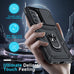 Janmitta for Samsung Galaxy A17 Case Built in Slide Camera Cover,Black