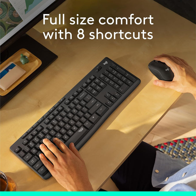 Logitech MK295 Full Size Silent Wireless Keyboard Mouse Combo - Graphite