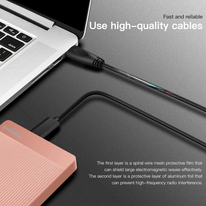 UnionSine 500GB Ultra Slim Portable External Hard Drive HDD-USB 3.0