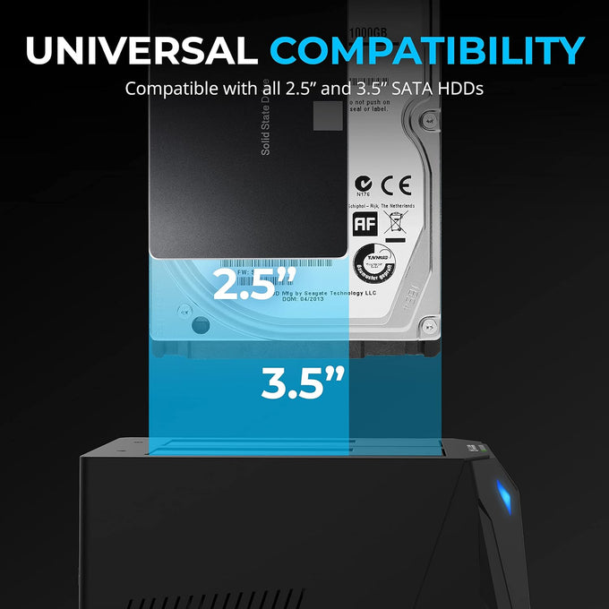 SABRENT USB 3.0 Dual Bay Hard Drive Docking Station & Cloner (EC-HD2B)