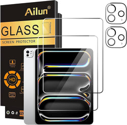 Ailun Screen Protector+Camera Lens Protector for iPad Pro 13 Inch, 2+2 Pack