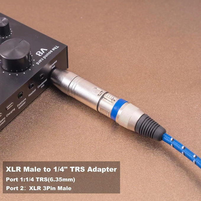 1/4 to XLR Adapter 4 Pack, 1/4" TRS to XLR (2 Pair), 2pcs Male to Male and 2pcs Male to Female, Balanced Quarter Inch 6.35mm Male to XLRMale/Female Adapters for Mixers, Microphones, Amplifiers