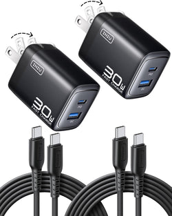INIU USB C Charger, 30W Type C Fast Charging, 2-Port Adapter Charger Block